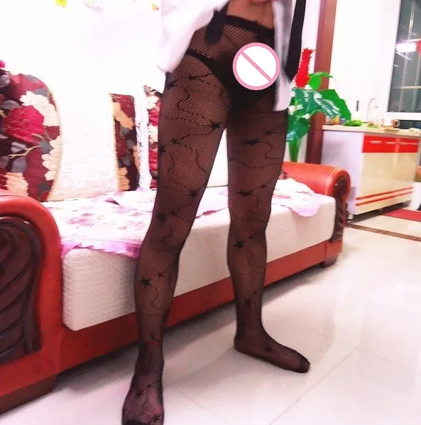 Men's sexy velvet trousers fishnet stockings Open files even body the man pantyhose male sleepwear