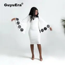 GuyuEra новый африканский dashiki платье в европейском и американском стиле в виде листка лотоса Тонкий темперамент платье юбка-карандаш Большие