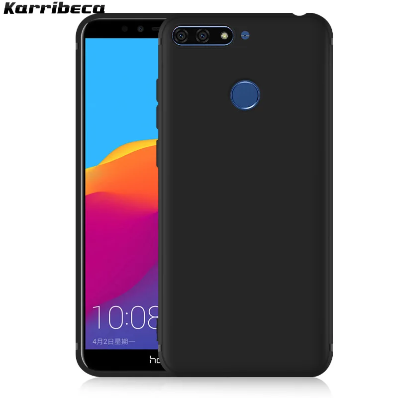 

Matte silicone case honor 7a pro funda carcasa hoesje black soft tpu cover for huawei honor 7a pro cases coque etui kryt tok