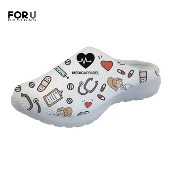 

FORUDESIGNS Women's Sandals Summer Premium Sketch Medical Prints Casual Woman Water Shoes Mesh Beach Female Soft House Slippers