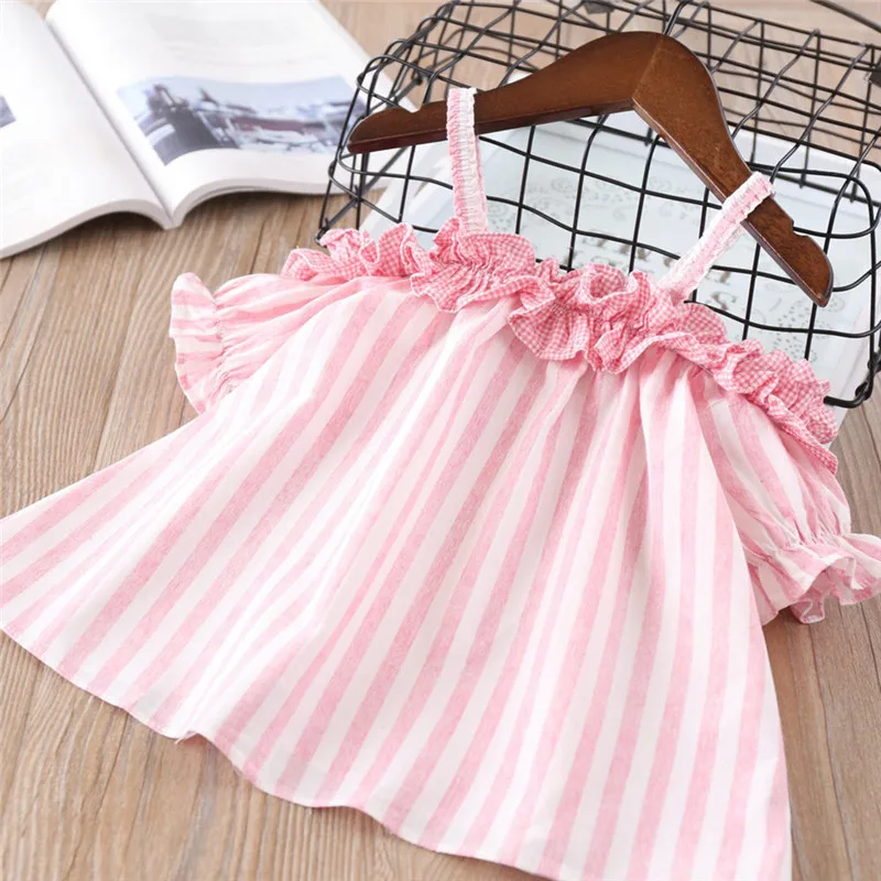 Kid Clothes Girls Clothes Stripe Pleated T-shirt+Denim Shorts Set Vetement Enfant Fille Teenage Girls Clothing Girls Outfits2019 Kid Clothes Girls Clothes Stripe Pleated T-shirt+Denim Shorts Set Vetement Enfant Fille Teenage Girls Clothing Girls Outfits2019