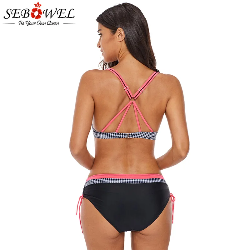 Coral-Trim-Retro-Plaid-Bikini-2pcs-Swimsuit-LC410900-6-2 