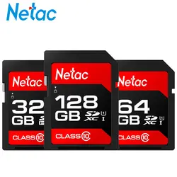 Netac P600 SD карта 32 GB SDHC/SDXC оригинальные карты памяти 64 GB Class 10 U1 высокое Скорость 80 МБ/с. 16 GB 128 GB для Камера и DV и ноутбука