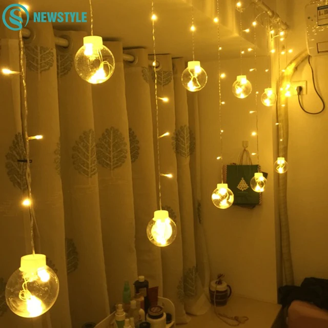 Holiday Lighting 3M 120LEDs Ball LED Bulbs Christmas String Lights Holiday Lighting 3M 120LEDs Ball LED Bulbs Christmas String Lights Indoor Fairy Curtain Light 220V Garden - Holiday Lighting 3M 120LEDs Ball LED Bulbs Christmas String Lights
