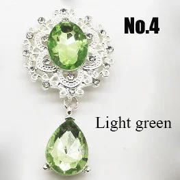 No.4 light green Новинка, 1 шт., 28 мм* 56 мм, акриловые стразы пуговицы-броши для серебряной одежды, металлические аксессуары, сделай сам, украшение для Свадебного Вина - Цвет: No.4 light green