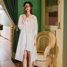 Yomrzl A651; Новое поступление, весна, летние и осенние женские халат и платье, комплект с кружевной вышивкой, одежда для сна, 2 шт. одежда для дома