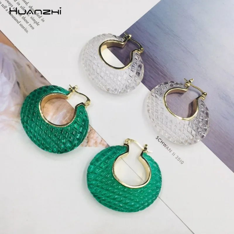 HUANZHI 2019 Новые прозрачные Зеленые Полимерные гиперболы Овальные сотовые