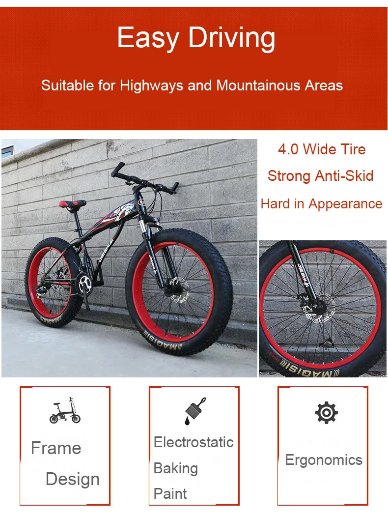 Perfect Mountain Snow Bicycle Shock Absorption Double Disc Brake Wide Wheel Hollow Ring High Carbon Steel 24-Inch 21-Speed Multicolor 0