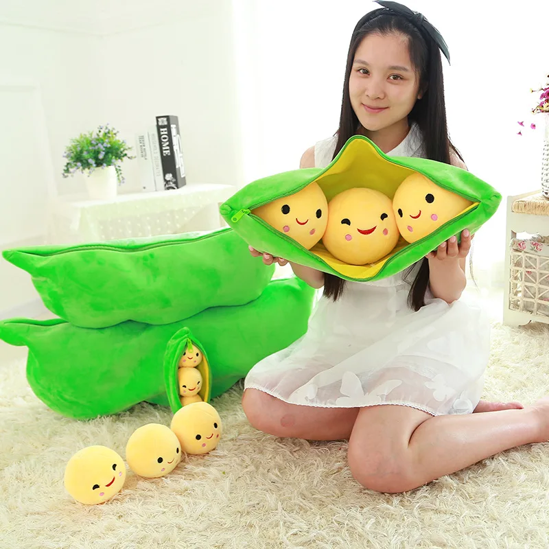 middle size stuffed peas doll cute green peas plush toy gift doll about 50cm