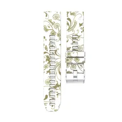 Fashionable Quick Release Silicone Watch Strap - Printed Wristband - 22mm width strap (F)