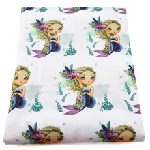 Давид аксессуары 50*145 см мультфильм лоскутное напечатано полиэстер хлопок ткань для ткани Дети Домашний текстиль для шитья куклы, c2845