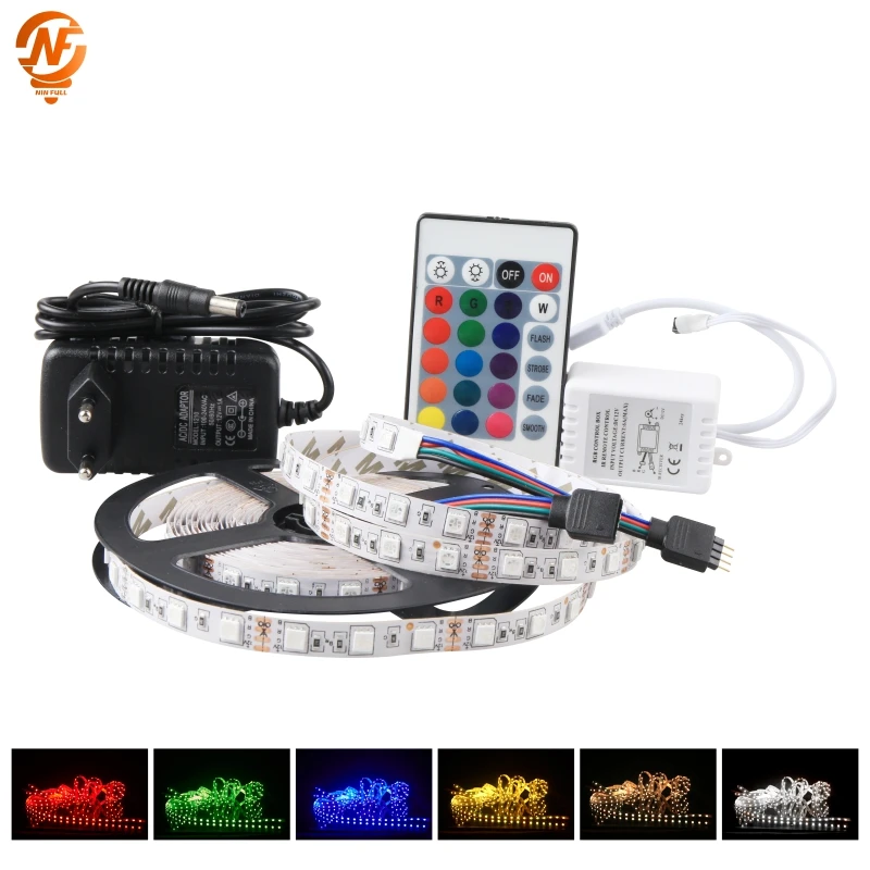 

5 meter 300Leds Waterproof RGB Led Strip Light 5050 DC12V 60Leds/M Flexible Lighting Ribbon Tape White/Warm White/Blue Red Strip