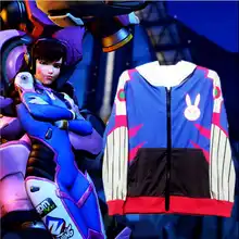 OW D VA font b Cosplay b font Costume Fashion 3D Pattern Hoodies Cute font b