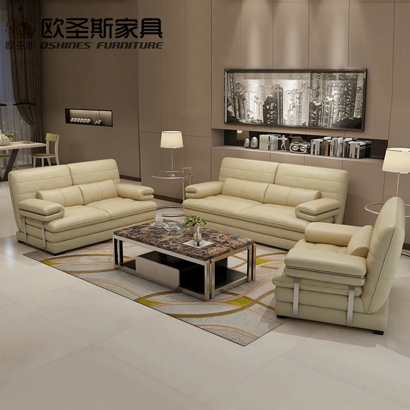 buy 2019 New Design Italy Modern Leather Sofa Soft Comfortable Livingroom Genuine Leather Sofa Real Leather Sofa Set 321 Seat 602A