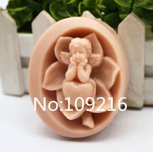 New Product!!1pcs The Love Baby With Lotus (zx210) Food Grade Silicone Handmade Soap Mold Crafts DIY Mould