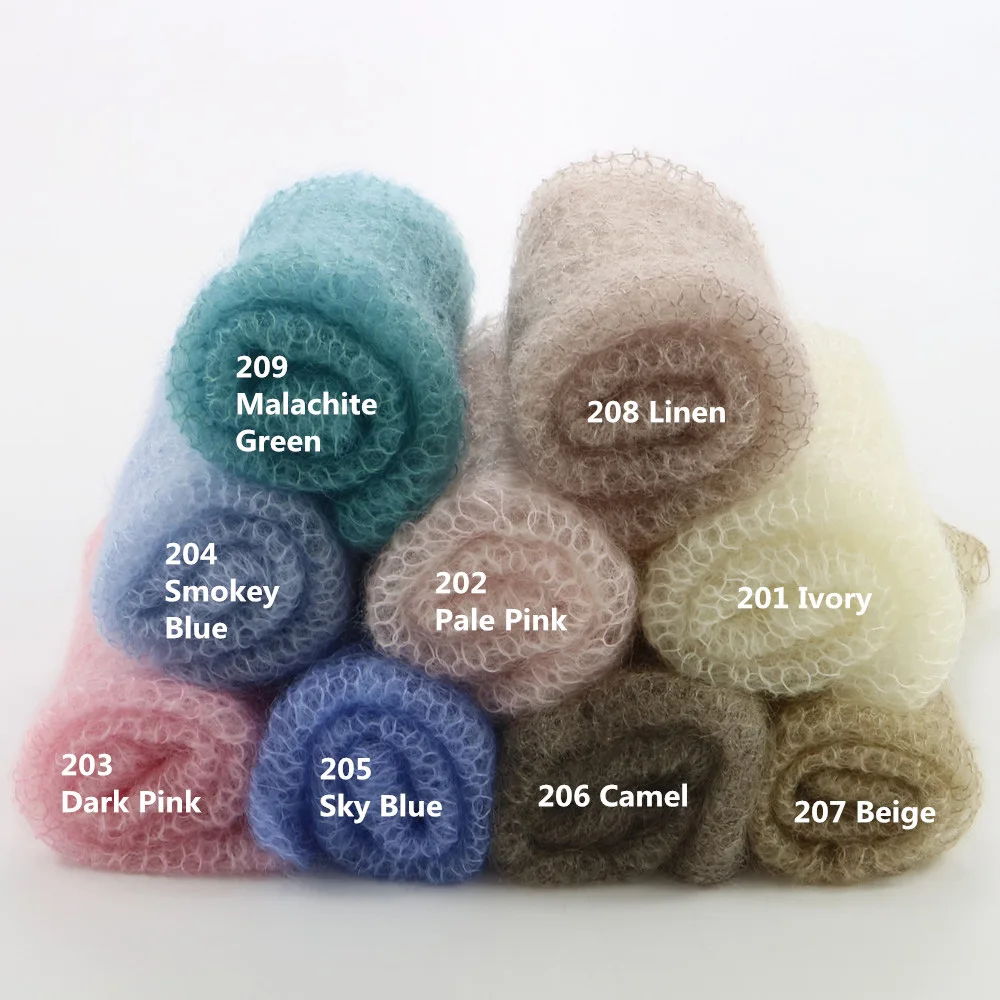 Handknit Soft Real Mohair Baby Wraps 60x30cm(5pcs/lot)mix Color Newborn