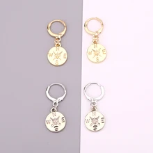 1 Пара Модный Творческий Круглый Компас Хооп Серьги Женщины Ювелирные Изделия Уникальный Простой Золотой Серебристый Цвет Маленькие Серьги Кулон E234