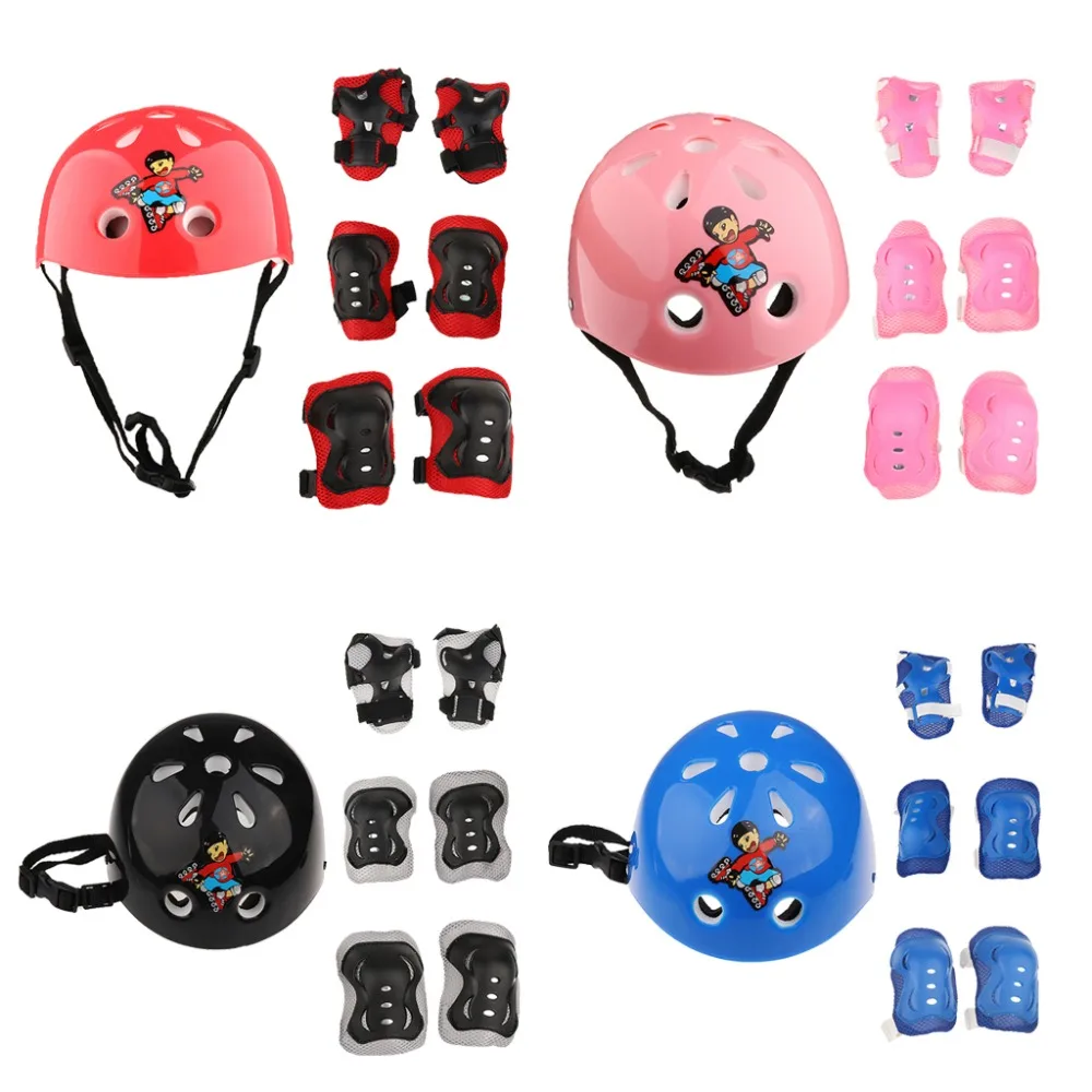 7 шт. Детский велосипедный шлем для катания на роликах|helmet pad set|roller skate helmetskate helmet |