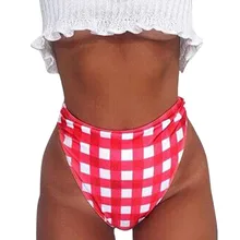 SAGACE, клетчатый низ, с принтом, бикини, сексуальный, пуш-ап, высокая талия, пляжная одежда для женщин, девушек,, летний купальник