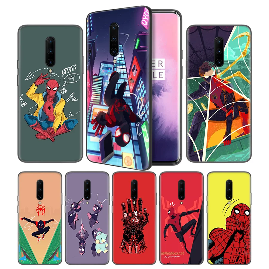 Spider Man Far From Home Movie Black TPU Silicone Case Cover for font b OnePlus b