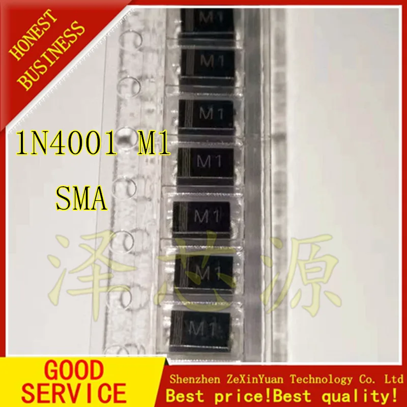 100 шт. M1 SMA 1N4001 IN4001 DO-214AC с выпрямительным диодом | Электроника