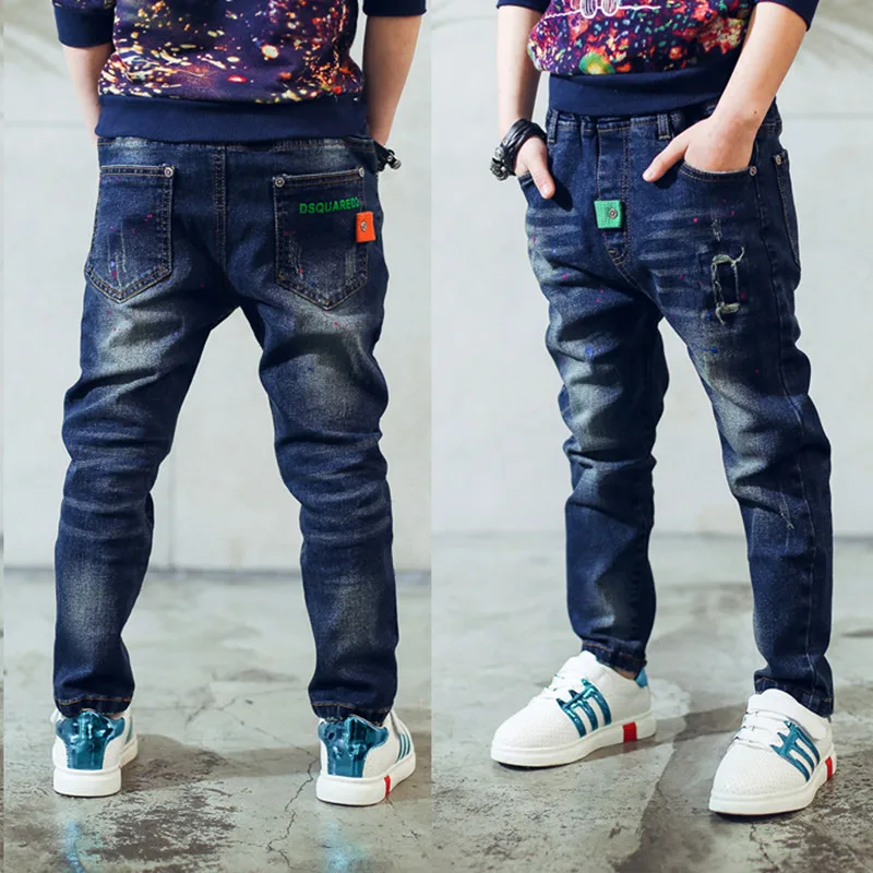 

Boy's jeans, Spring and Autumn boys jeans personality patch casual pants Children jeans 3 4 5 6 7 8 9 10 11 12 13 14 years old