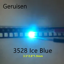100 pces smd led 3528 gelo azul led contas de luz emissor diodo venda direta da fábrica frete grátis