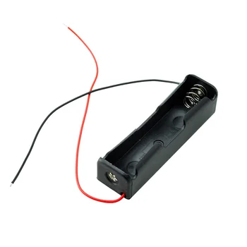 

20 Pcs Small Box Plastic Shell Battery 1x18650 3.7V Case Holder Case Storage Clip Black With Wire