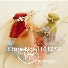 Аппликация 10*15 см 7 видов цветов Pattern подарка Organza конфеты Сумки ювелирные Вышивка Крестом Пакет мешок#5