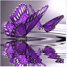 30*30cm Diamond Painting 5D Purple Butterfly Round Mosaic DIY Cross Stitch Embroidery Home Decorative Craft
