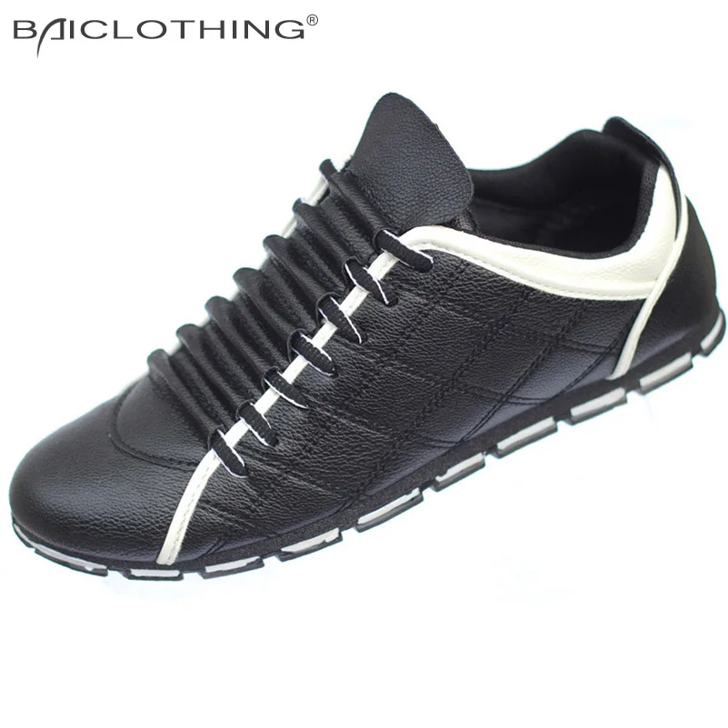 

Black White Platform Shoes 2016 Spring Autumn Men Fashion Artificial PU Spell Color Lace-Up Casual Shoes Breathable warmth Flats