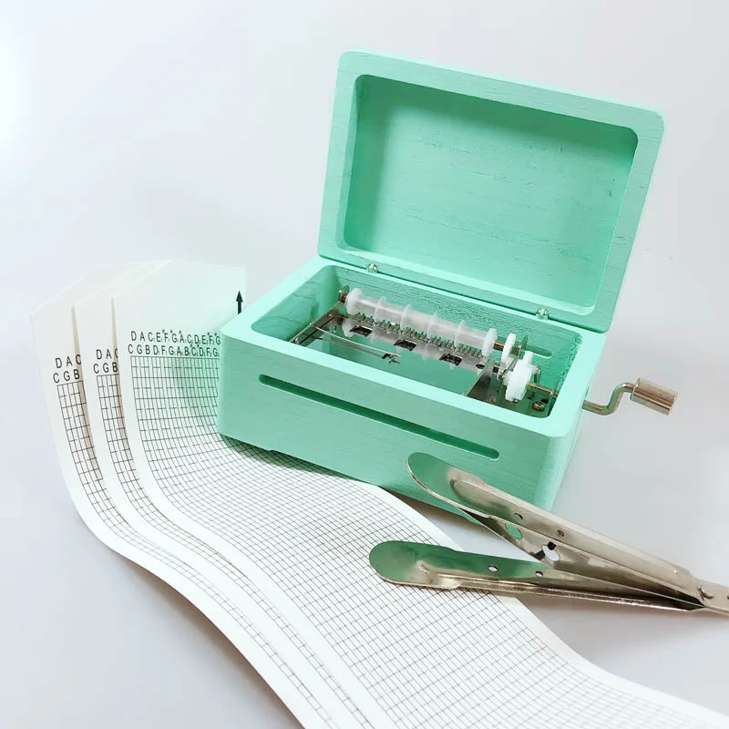 Paper strip DIY music box, 30 note hand crank photo music box gifts for lovers, custom engraved music box, personalized gift 2