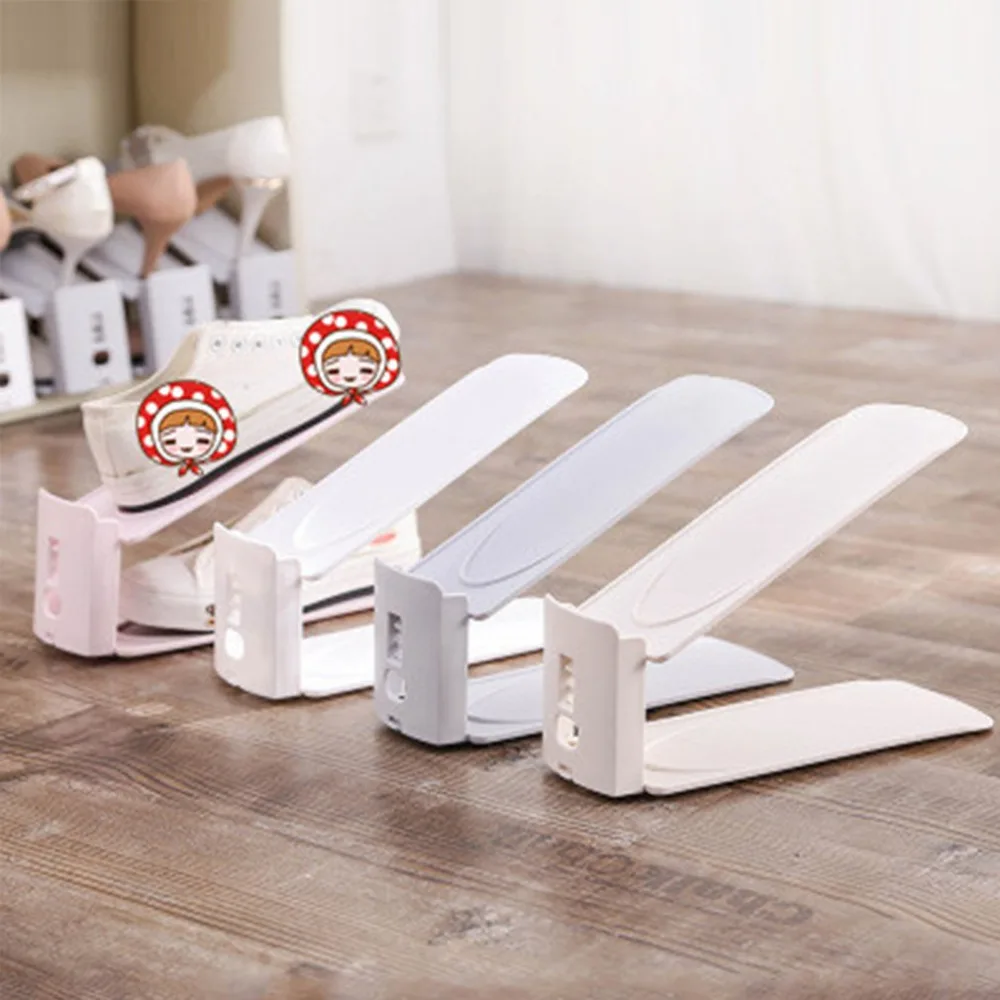 

Creative Color Adjustable Double Shoe Rack Dust-Proof Shoe Rack Household Living Room Shoe Collection Shelf Simple Shoe Bracket