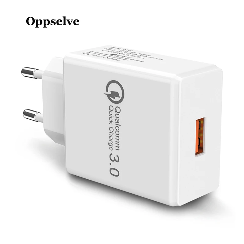 Oppselve شاحن USB مزدوج ، سريعة تهمة 3.0 الهاتف المحمول قابش الشاحن نمط الاتحاد الاوروبي السفر محول حائط ل فون XS سامسونج الهاتف شاحن
