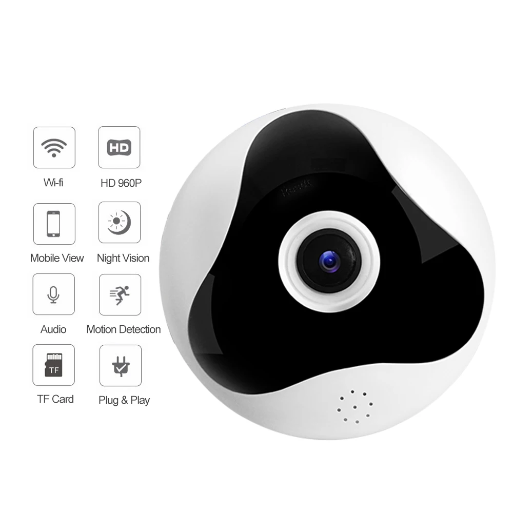 

Fisheye 360 Degree Panoramic Camera HD 960P Wireless Wifi IP Camera Home Security Surveillance System Camera P2P iCsee