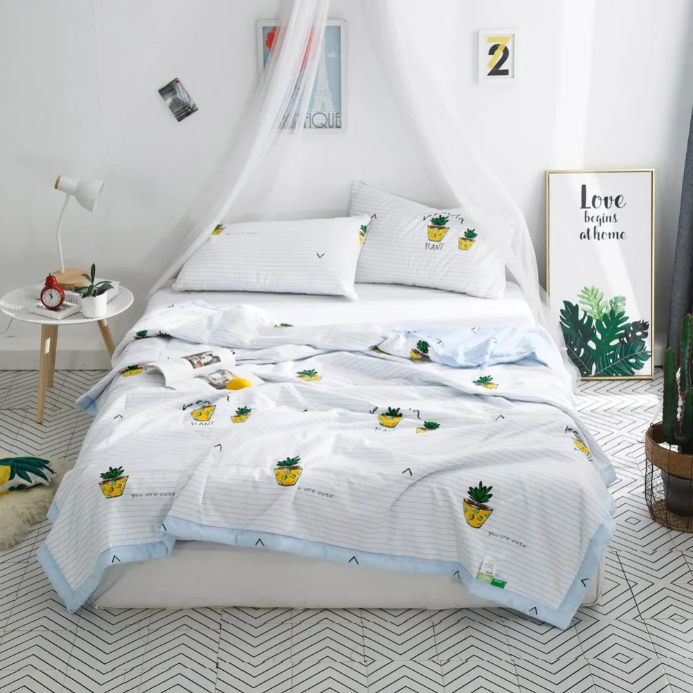 

2019 Bonsai Lines Quilting Thin Quilt Stitching Cotton Fabric Polyester Filler Twin Queen Summer Comforter Air-conditional