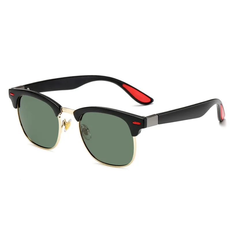 Классические поляризационные солнцезащитные очки, фирменный дизайн, для женщин и мужчин, для вождения, солнцезащитные очки, Ретро стиль, полуоправа, очки с защитой от уф400 лучей - Цвет линз: 02