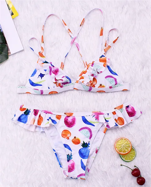 Micro Bikini Push Up 2018 Ruffle Bikinis Set Brazilian Biquini Thong ...