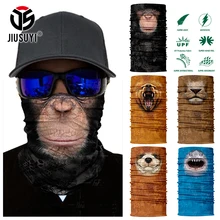 3D бесшовная Волшебная бандана, животное, обезьяна, Акула, для шеи, теплая трубка, защитный шарф, маска для лица, повязка на голову, для сноуборда, велосипеда, головные уборы