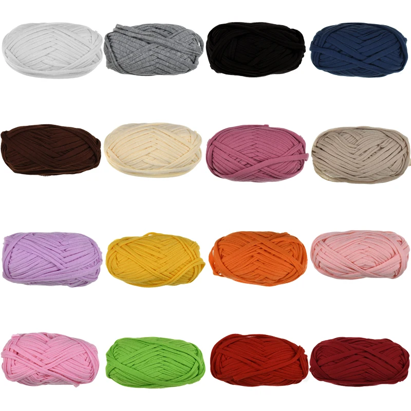

21 Colors Knitting Thick Thread Crochet Cloth Yarn DIY Bag Handbag Carpet Cushion Cotton Cloth Yarn Ball 100g/pcs 30M