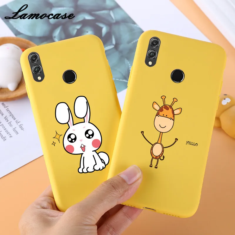 For Huawei Honor 8X Case Full Protection Soft Silicone Matte Cover Honor 8X Max Honor8X Phone Case Funny Cartoon Animals Print