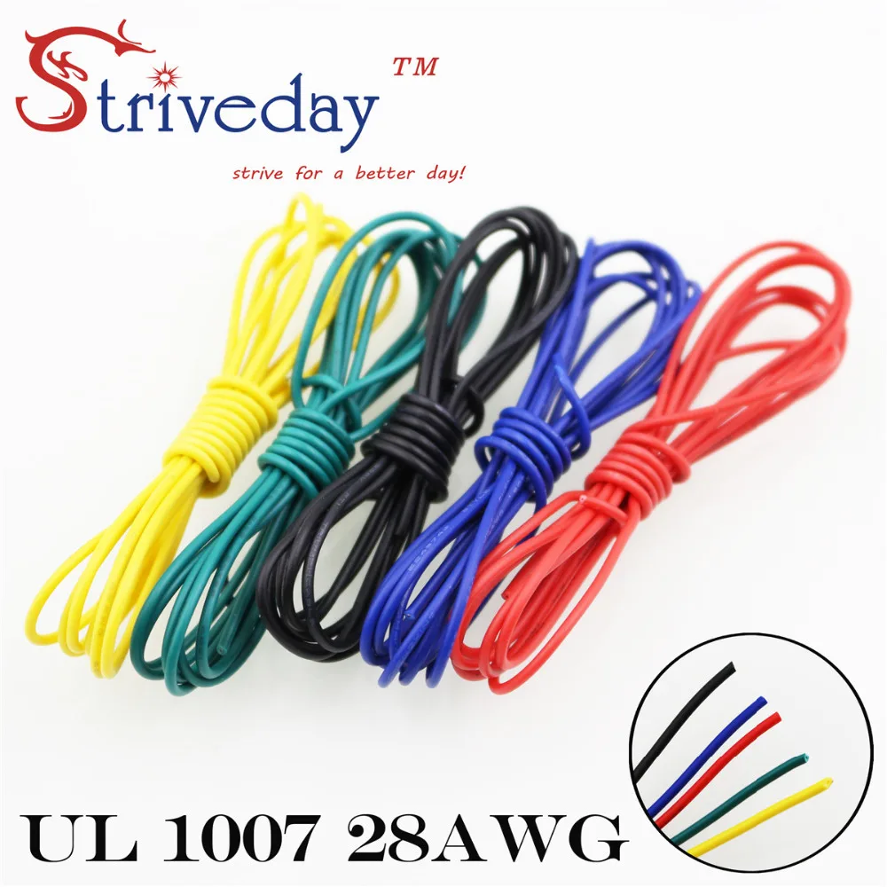 

1 meters 3.28 ft UL 1007 28 AWG 10 colors Can choose Cable Tinned copper Wire DIY Electronic wire