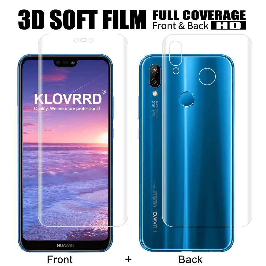 

Front + Back Soft Film For Huawei P20 Lite Pro Screen Full Cover Protector For P10 Lite Plus Silicone Hydrogel Sticker