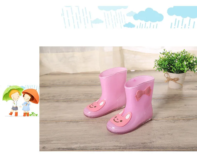 Новые Детские ребенка дождь Сапоги и ботинки для девочек милый мультфильм дождь резиновая Сапоги и ботинки для девочек Демисезонный