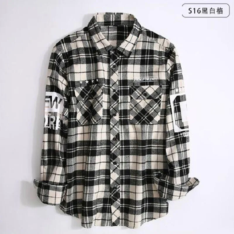 

Hip Hop Style Men Long Sleeve Fashion Grind Shirts Camisa,Turn-down Collar Slim Fit Pure Cotton High Quality Pattern Shirts