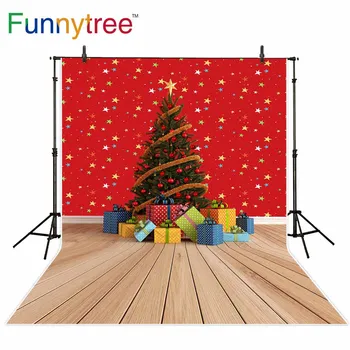 

Funnytree backdrop for photo studio children room Christmastree stars decoration gift photography background photocall prop