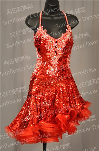 

Latin dress,tango salsa samba dance dress, latin dance wear , cha-cha dance dress,Women Dance Wear,red