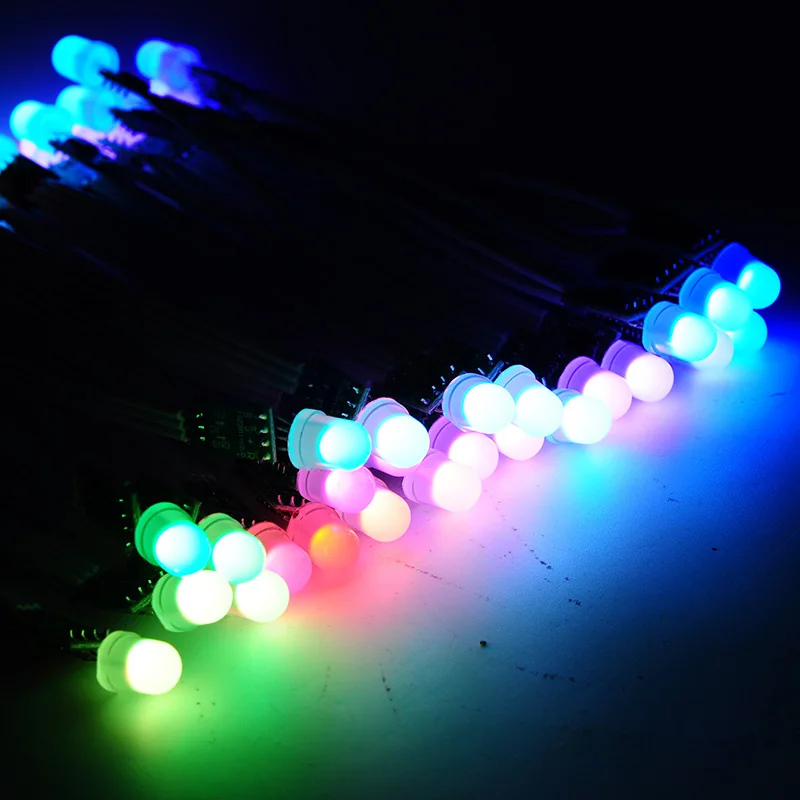ip30,black/green/white/rgb/crystal Wire,full Rgb Color,digital Addressable High Quality And Low Overhead 9mm Dc12v 50pcs Ws2811 Ic Led Pixel Module String