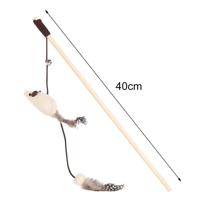 Забавный Прорезыватель И тренажер деревянная палочка игрушка для кошки котенок интерактивный игрушечный удочка для рыбной ловли с
