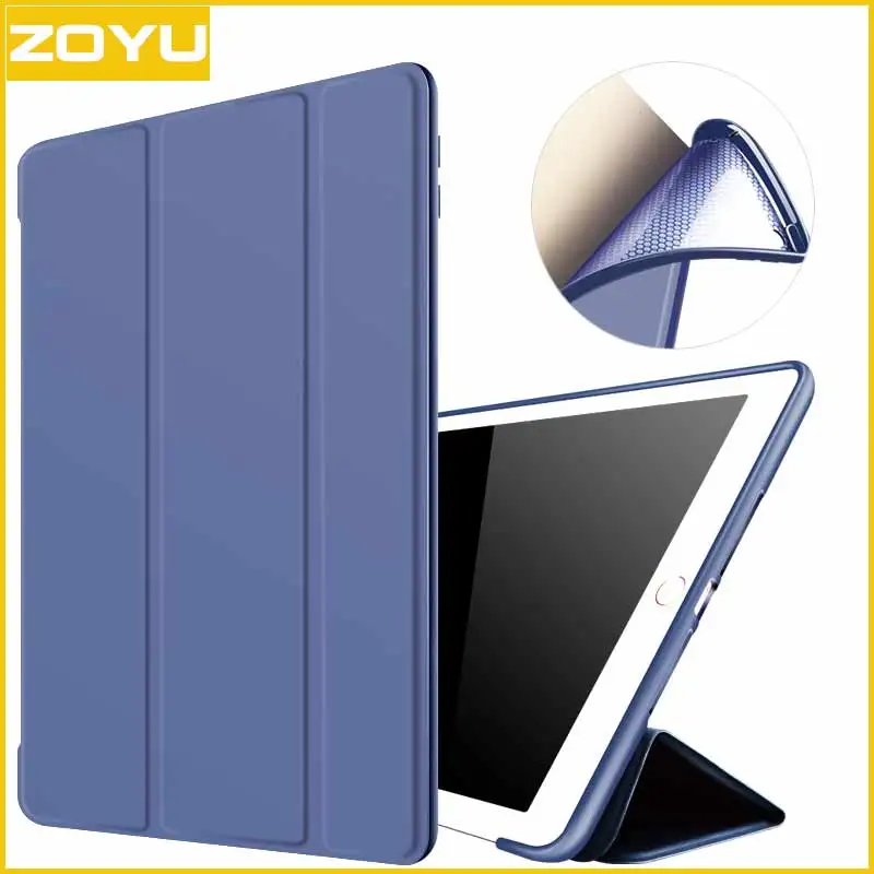 

For iPad Air 2 Case Silicone Soft Back Slim Pu Leather Smart Cover for Apple iPad Air 2 Case Sturdy Stand Auto Sleep / Wake